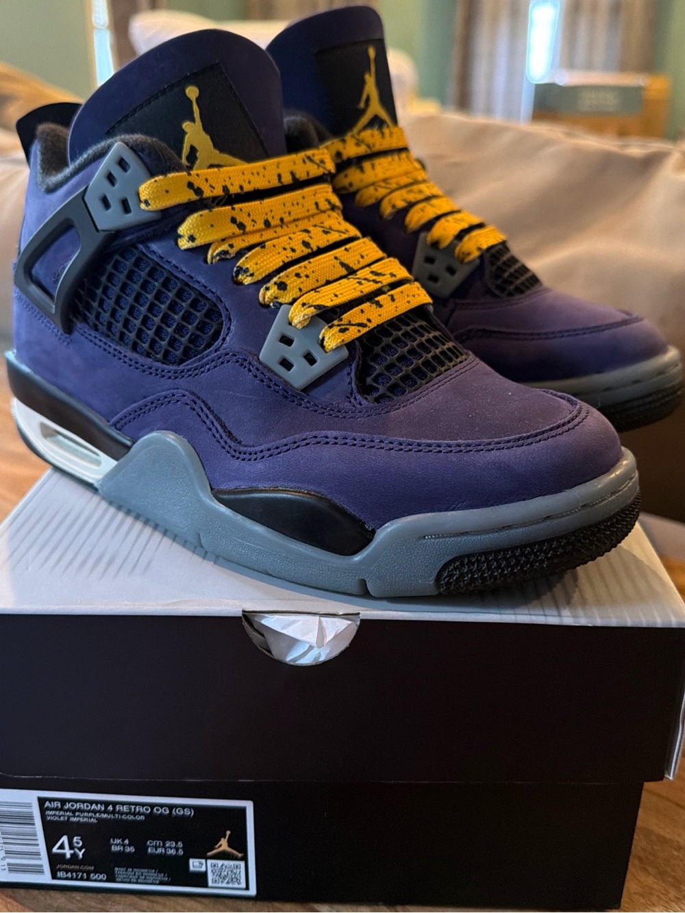 Air Jordan 4 Retro OG (GS) Imperial Purple/multi -color Size 4.5
